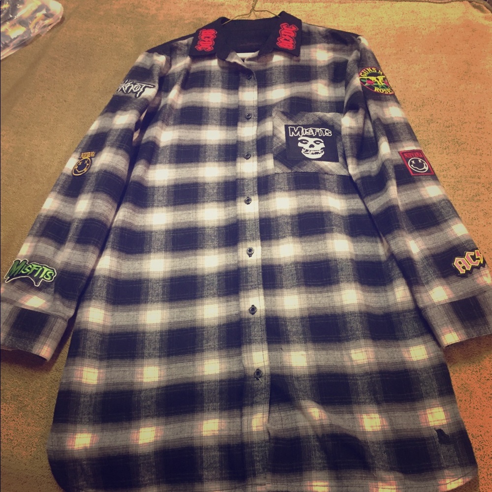 Custom Dr.Marten button up flannel shirt. Custom